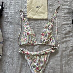 Yellow The Label Floral Bikini Set
